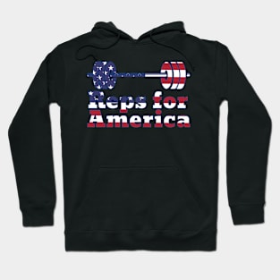 Patriotic Barbell Reps For America USA Gym T-shirt Hoodie
